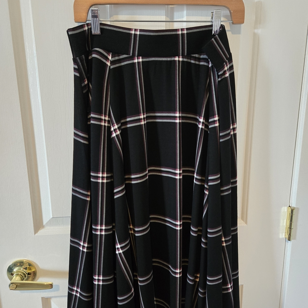 Torrid Black and White Plaid A-Line Skirt